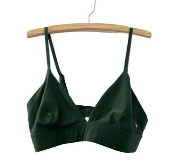 TRIANGLE ADJUSTABLE WOMENS SPORTS BRA - FOREST