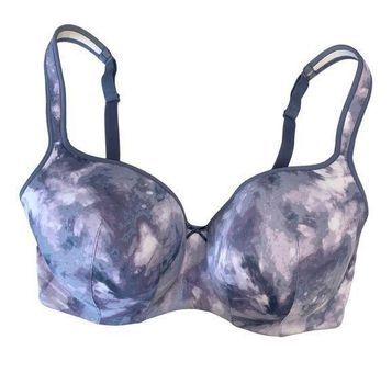 Cacique Lightly Lined Balconette Tie-dye Gray Wired Bra