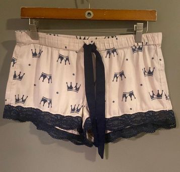 Aerie American Eagle Pink and Navy Crown Pajama Shorts Size