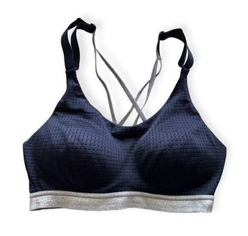 Victoria's Secret Victoria Secret Sport Navy Blue Silver Shimmer Strappy  Sport Bra, 34B Size undefined - $22 - From Jeneration