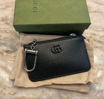 GUCCI GG Guccissima Key Pouch Keychain Coin Purse Case Black Leather  Authentic | eBay