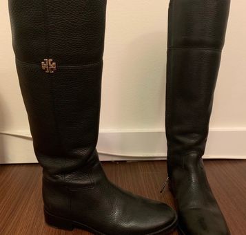 Tory Burch Black Leather Riding Boots Size 8 - $150 - From Melanie