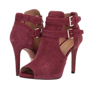 Michael Kors Brandy Blaze Open Toe Suede Booties Red Size 9 5 104 36 Off Retail From Kare