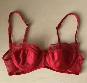 JC Penny Vintage Jcpenney lace trim satin wired red bra Size 34 B - $30  (33% Off Retail) - From roya