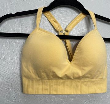 Athleta Women XS Light Yellow Embrace Bra Padded No Wire Low Impact  Adjustable - $35 - From Amy