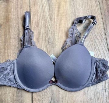 Auden Bra 32A Gray Purple Lace Womens T-Shirt Lingerie Underwire Plunge NWT  Size undefined - $19 New With Tags - From Alexis