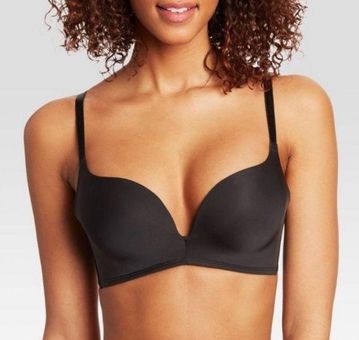 SKIMS Women's Wireless Form Push-Up Plunge Bra Onyx Size 32DDD NWT Black -  $33 New With Tags - From Marissa