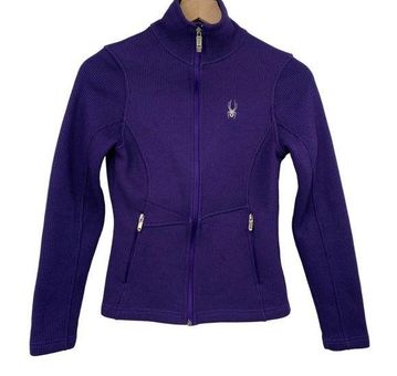 Spyder Endure Core Sweater Jacket Knit Stretch Full Zip Purple