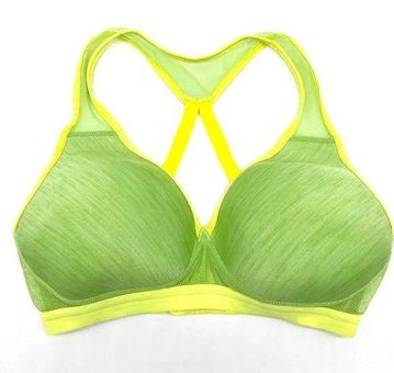 Wacoal Womens 34C Mesh Sports Bra Soft Cup Lime Green Yellow