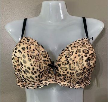 Paramour Cheetah Mega Push Up Bra Tan Size 36 C - $30 New