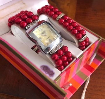 Figaro Couture LMS05115 Crystal Inlay Quartz Analog Ladies Watch Sz. 6