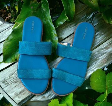 Cole Haan Findra sandals vegan leather blue Size 7.5 27 72