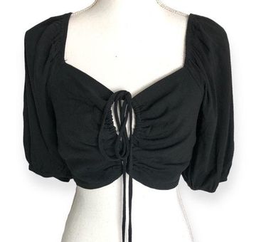 Wild Fable Black Cut Out Front Drawstring Crop Top Size L - $14 New With  Tags - From Nadine