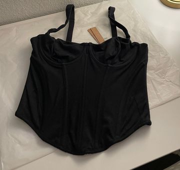 SKIMS COTTON CORSET TOP / SOOT Black - $85 - From Kendall