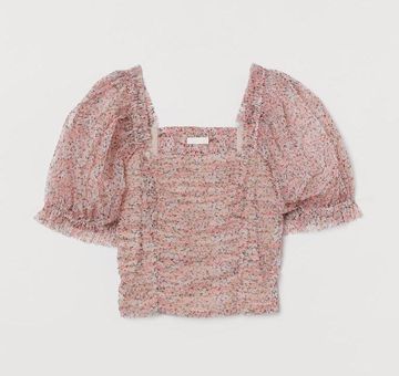 H and m top puff sleeve top