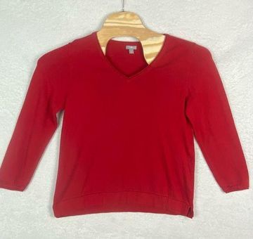 J.Jill V-Neck Sweater Womens Large Bright Red Soft Stretchy - $25 - From  Knotty