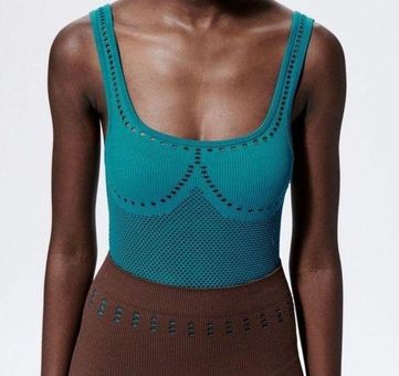 ZARA NWT Teal Limitless Contour Collection Perforated Bodysuit Size M - $20  New With Tags - From Abby