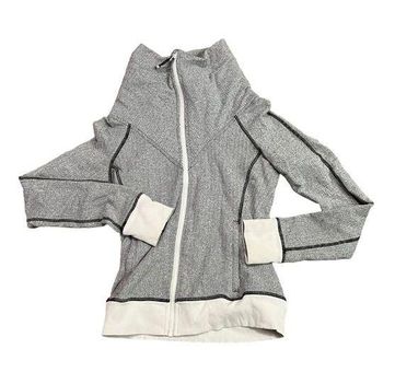 Lululemon Be Present Jacket Heathered Herringbone Heathered Black White  Size 6 - $50 - From W