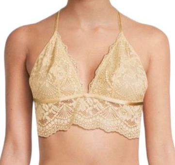 Free People Maya Lace Longline Bralette Large Women's Winter Wheat NWT -  $38 New With Tags - From N E S S