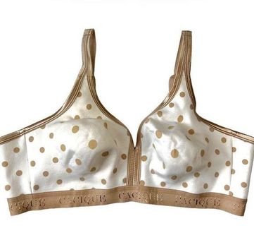 Cacique Cotton No Wire Bra in ivory/tan polka dot Size 46C White - $23 -  From Second