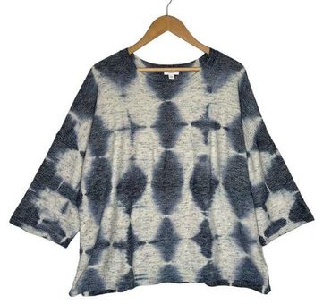 J.Jill Pure Jill Top Womens XL Boxy Tie Dye Pullover Knit Drop Shoulder  Blue - $28 - From Michelle