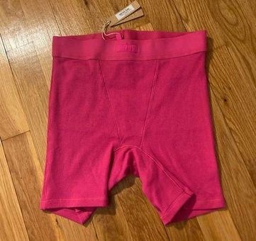 SKIMS LIMITED EDITION Size xs RASPBERRY PINK RIBBED SHORTS Rib Boxer xsmall  - $81 New With Tags - From Star