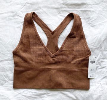 Hollister Gilly Hicks Brown Ribbed Seamless Plunge Racerback