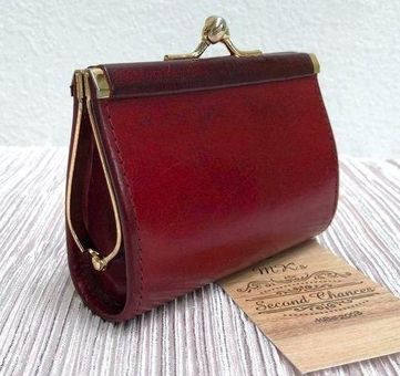 New Coach Vintage Red Leather Kisslock Coin Purse 7155 - Etsy