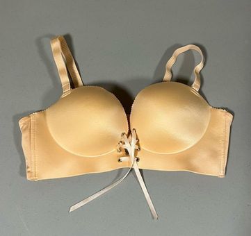 Beige Tan Nude Tie-Up Lace-Up Push-Up Padded Bra Brassiere Lingerie Size 34C  - $35 (30% Off Retail) - From faeriekiss