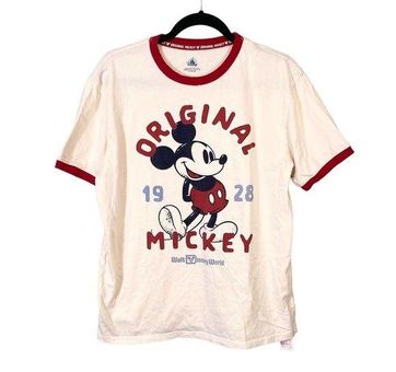 Disney Original Mickey Mouse Off White Trimmed TShirt Size M Size