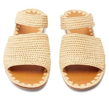 Carrie Forbes Women's Medi Raffia Woven Wedge Slide Sandals | Bloomingdale's