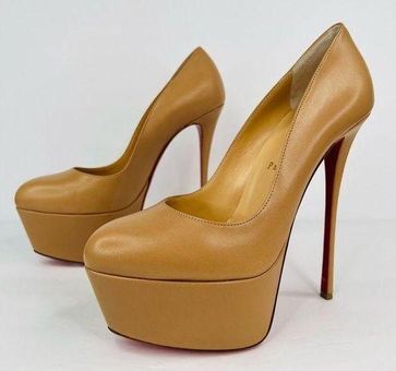 Christian Louboutin Dolly Leather Red Sole Platform Pumps