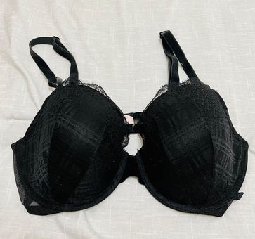 Victoria's Secret Lined Demi Black Lace Push Up Bra 36DD Size 36