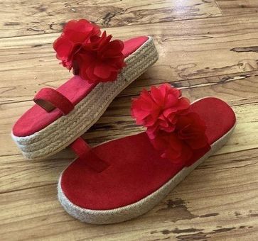 Super cute red sandals never worn women s size 7 11 From