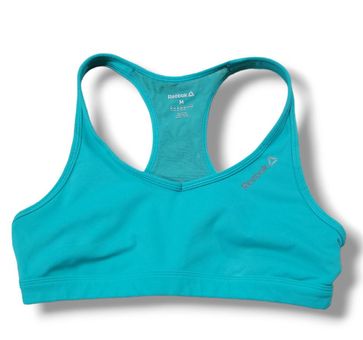 Top Size Medium Reebok Play Dry Sports Bra Racerback Activewear Athletic  Athleisure Green - $22 - From Javier