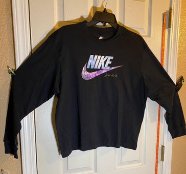 Nike Tee Loose Fit Women s Sz S Black Long Sleeve Sweatshirt T