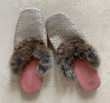 Coach Slippers Rabbit Fur Slip On Size 6 35 From Cristina