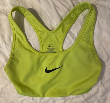 Nike Yellow Dri-FIT Sports Bras.