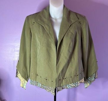 City Girl Nancy Bolen Green Jacket Size Large 