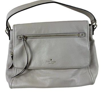 Kate Spade NY Two Tone Cream / Gray Leather Medium Crossbody Purse Bag |  eBay
