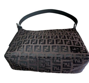 Fendi Grey Leather Large Peekaboo Top Handle Bag