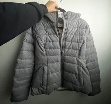 Hollister, Jackets & Coats, Hollister White Puffer Jacket With Hoodsize  Large