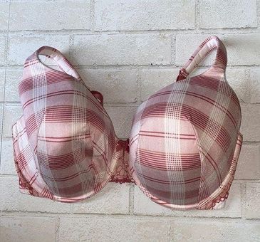 Cacique lightly lined full coverage bra size 40F plaid and lace - $7 - From  Lisa