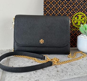 NWT TORY BURCH EMERSON SAFFIANO LEATHER CHAIN WALLET CROSSBODY