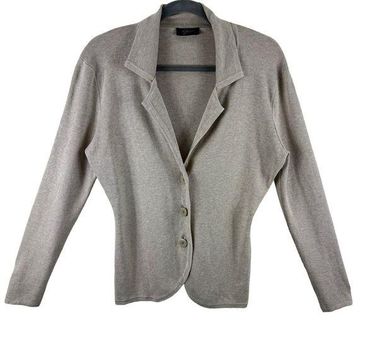 Cyrus Tan Collared Long Sleeve Tight Knit Button Up Cardigan