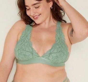 Victoria's Secret PINK Seasalt Sage Green Lace Strappy-Back