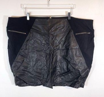 Lane Bryant Plus Size Vegan Leather Black Mini Skirt - $17 - From Cynthia