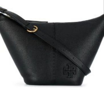 Tory Burch Mcgraw Small Leather Bucket Bag - Black