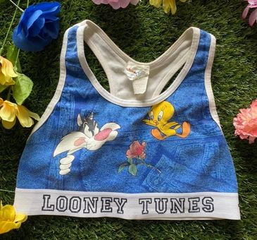 Warner Bros Vintage Looney Tunes Sports Bra Blue Size M - $25 - From Savvy