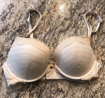 Ambrielle sensual stripe plunge push up bra White Size undefined